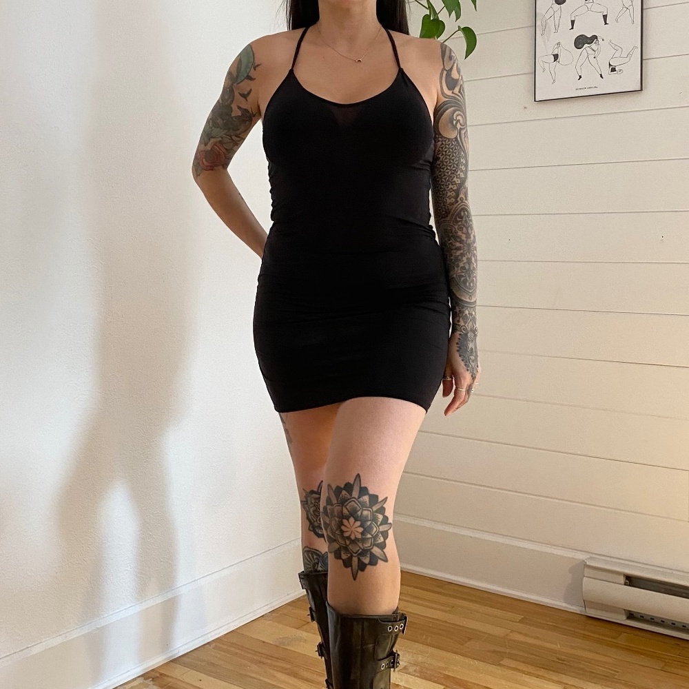 & other stories cupro little black dress